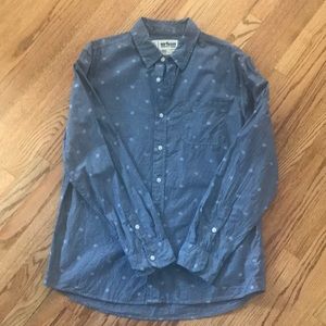 Blue on blue long sleeve button front shirt